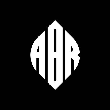 ABR daire harf logosu dizaynı. Çember ve elips şeklinde. ABR elips harfleri tipografik tarzda. Üç baş harf daire şeklinde bir logo oluşturuyor. ABR Çember Amblemi Soyut Monogram Harf İşaretleme Vektörü.
