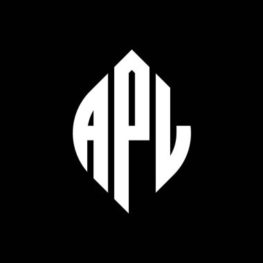Çember ve elips şekilli APL daire harf logosu tasarımı. Typographic tarzında APL elips harfleri. Üç baş harf daire şeklinde bir logo oluşturuyor. APL Çember Amblemi Soyut Monogram Harf İşaretleme Vektörü.