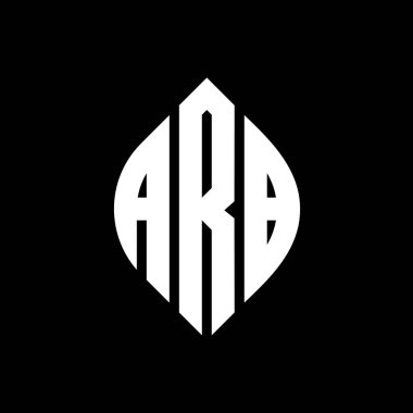 Çember ve elips şekilli ARB daire harf logosu tasarımı. ARB elips harfleri tipografik tarzda. Üç baş harf daire şeklinde bir logo oluşturuyor. ARB Çemberi Amblemi Soyut Monogram Harf İşaretleme Vektörü.