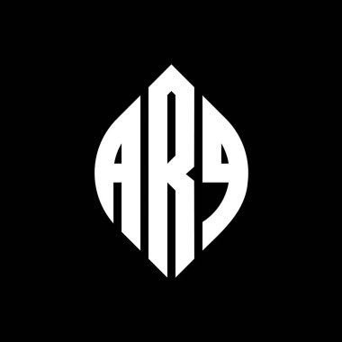 ARQ daire harf logosu dizaynı daire ve elips şeklinde. ARQ elips harfleri tipografik tarzda. Üç baş harf daire şeklinde bir logo oluşturuyor. ARQ Çemberi Amblemi Soyut Monogram Harf İşaretleyici Vektörü.