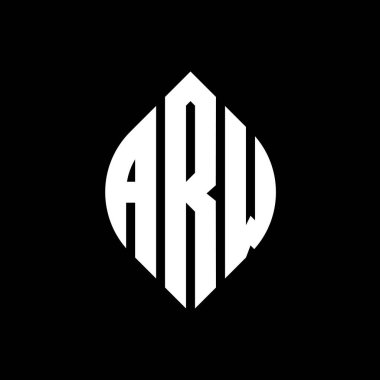 Çember ve elips şekilli ARW daire harf logosu tasarımı. ARW elips harfleri tipografik tarzda. Üç baş harf daire şeklinde bir logo oluşturuyor. ARW Çemberi Amblemi Soyut Monogram Harf İşaretleme Vektörü.