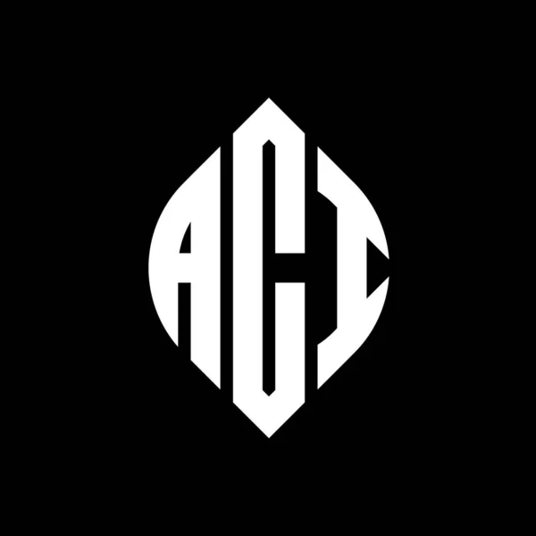 Aci Cercle Lettre Logo Design Avec Cercle Ellipse Forme Lettres — Image vectorielle