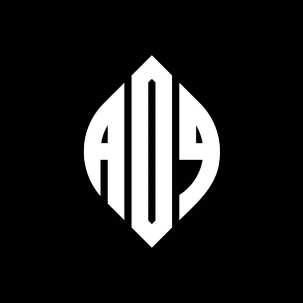 Adq Cirkel Bokstav Logotyp Design Med Cirkel Och Ellips Form — Stock vektor