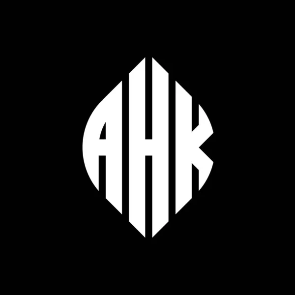 Ahk Cirkel Bokstav Logotyp Design Med Cirkel Och Ellips Form — Stock vektor