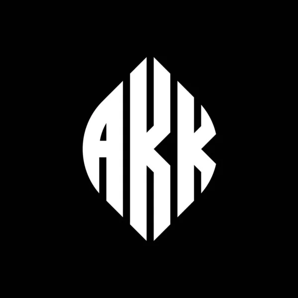 Akk Cirkel Bokstav Logotyp Design Med Cirkel Och Ellips Form — Stock vektor