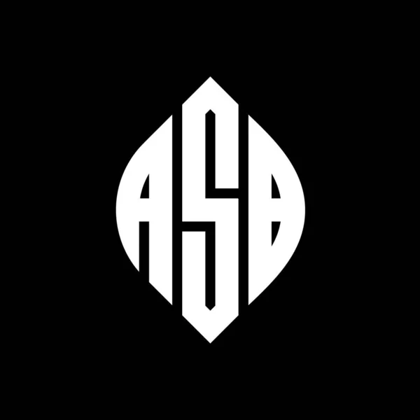 Daire ve elips şekilli ASB daire harf logosu tasarımı. Tipografik biçimli ASB elips harfleri. Üç baş harf daire şeklinde bir logo oluşturuyor. ASB Çemberi Amblemi Soyut Monogram Harf İşaretleme Vektörü.