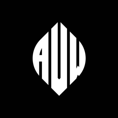 Çember ve elips şekilli AVW daire harf logosu tasarımı. Tipografik biçimli AVW elips harfleri. Üç baş harf daire şeklinde bir logo oluşturuyor. AVW Çember Amblemi Soyut Monogram Harf İşaretleyici Vektörü.