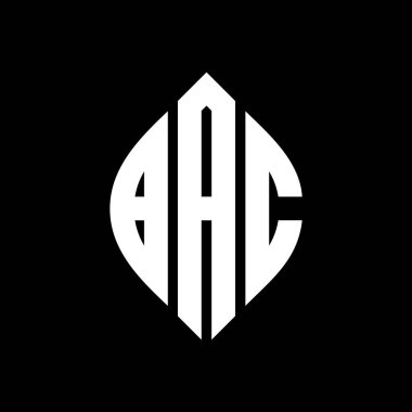 Daire şeklinde ve elips şekilli BAC daire harf logosu tasarımı. BAC elips harfleri tipografik tarzda. Üç baş harf daire şeklinde bir logo oluşturuyor. BAC Çemberi Amblemi Soyut Monogram Harf İşaretleme Vektörü.