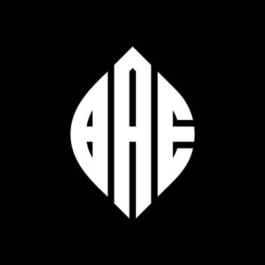 Bae dairesi harf logosu dizaynı. Çember ve elips şeklinde. BAE elips harfleri tipografik tarzda. Üç baş harf daire şeklinde bir logo oluşturuyor. Bae Çemberi Amblemi Soyut Monogram Harf İşaretleyici.