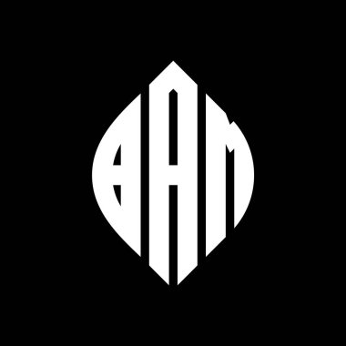 Çember ve elips şekilli BAM daire harf logosu tasarımı. Typographic tarzında BAM elips harfleri. Üç baş harf daire şeklinde bir logo oluşturuyor. BAM Çemberi Amblemi Soyut Monogram Harf İşaretleme Vektörü.