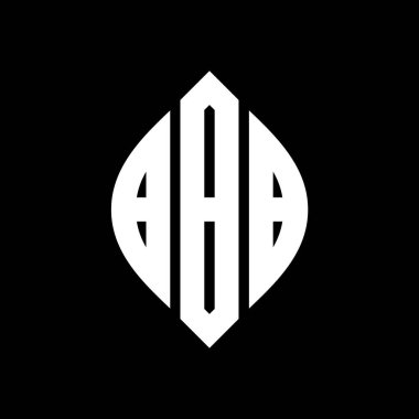 Çember ve elips şekilli BBB daire harf logosu tasarımı. Tipografik biçimli BBB elips harfleri. Üç baş harf daire şeklinde bir logo oluşturuyor. BBB Çemberi Amblemi Soyut Monogram Harf İşaretleyici Vektörü.