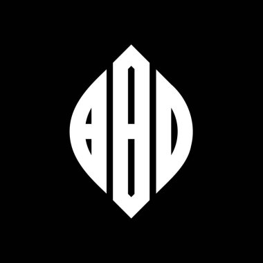 Çember ve elips şekilli BBD daire harf logosu tasarımı. Tipografik biçimli BBD elips harfleri. Üç baş harf daire şeklinde bir logo oluşturuyor. BBD Çember Amblemi Soyut Monogram Harf İşaretleyici Vektörü.