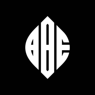 Çember ve elips şekilli BBE daire harf logosu tasarımı. Tipografik tarzda BBE elips harfleri. Üç baş harf daire şeklinde bir logo oluşturuyor. BBE Çemberi Amblemi Soyut Monogram Harf İşaretleyici Vektörü.