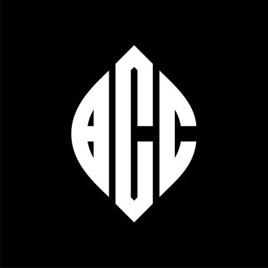 Çember ve elips şekilli BCC daire harf logosu tasarımı. Tipografik biçimli BCC elips harfleri. Üç baş harf daire şeklinde bir logo oluşturuyor. BCC Çember Amblemi Soyut Monogram Harf İşaretleyici Vektörü.