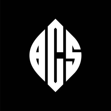 Çember ve elips şekilli BCS daire harf logosu tasarımı. Tipografik biçimli BCS elips harfleri. Üç baş harf daire şeklinde bir logo oluşturuyor. BCS Çember Amblemi Soyut Monogram Harf İşaretleyici Vektörü.