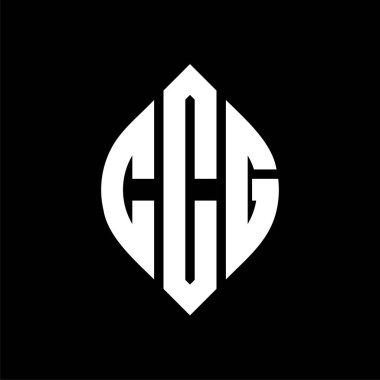Çember şeklinde ve elips şekilli CCG daire harf logosu tasarımı. Tipografik şekilli CCG elips harfleri. Üç baş harf daire şeklinde bir logo oluşturuyor. CCG Çember Amblemi Soyut Monogram Harf İşaretleme Vektörü.