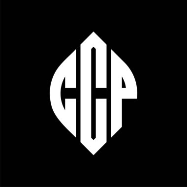 Çember şeklinde ve elips şekilli CCP daire harf logosu tasarımı. Tipografik şekilli CCP elips mektupları. Üç baş harf daire şeklinde bir logo oluşturuyor. CCP Çember Amblemi Soyut Monogram Harf İşaretleme Vektörü.