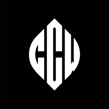 Çember ve elips şekilli CCW daire harf logosu tasarımı. Tipografik tarzda CCW elips harfleri. Üç baş harf daire şeklinde bir logo oluşturuyor. CCW Çember Amblemi Soyut Monogram Harf İşaretleme Vektörü.