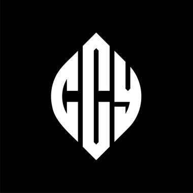 Çember ve elips şekilli, yuvarlak harfli logo tasarımı. Tipografik şekilli CCY elips harfleri. Üç baş harf daire şeklinde bir logo oluşturuyor. CCY Çember Amblemi Soyut Monogram Harf İşaretleme Vektörü.