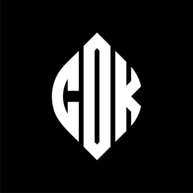 Çember ve elips şekilli CDK daire harf logosu tasarımı. Tipografik biçimli CDK elips harfleri. Üç baş harf daire şeklinde bir logo oluşturuyor. CDK Çember Amblemi Soyut Monogram Harf İşaretleme Vektörü.