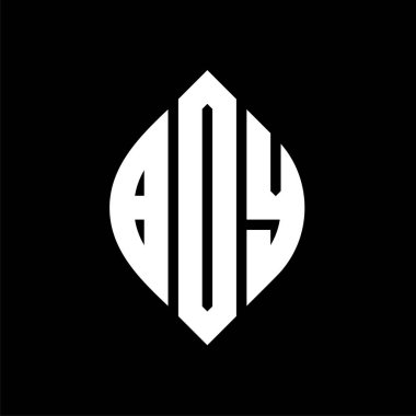 Çember ve elips şekilli BDY daire harf logosu tasarımı. Tipografik tarzda BDY elips harfleri. Üç baş harf daire şeklinde bir logo oluşturuyor. BDY Çemberi Amblemi Soyut Monogram Harf İşaretleme Vektörü.