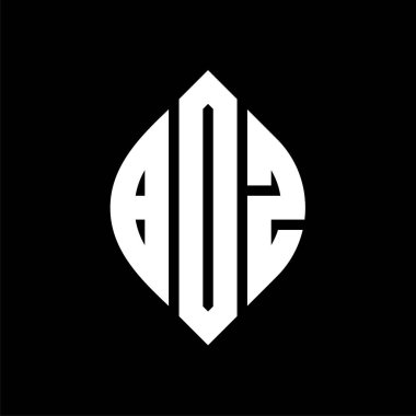 Çember ve elips şekilli BDZ daire harf logosu tasarımı. Tipografik biçimli BDZ elips harfleri. Üç baş harf daire şeklinde bir logo oluşturuyor. BDZ Çember Amblemi Soyut Monogram Harf İşaretleyici Vektörü.