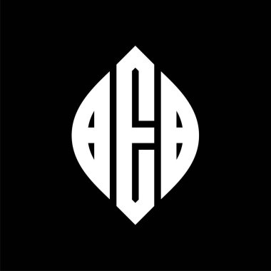 Çember ve elips şekilli BEB daire harf logosu tasarımı. Typographic tarzında BEB elips harfleri. Üç baş harf daire şeklinde bir logo oluşturuyor. BEB Çemberi Amblemi Soyut Monogram Harf İşaretleme Vektörü.
