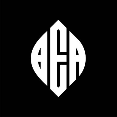 Çember ve elips şekilli BEA daire harf logosu tasarımı. BEA elips harfleri tipografik tarzda. Üç baş harf daire şeklinde bir logo oluşturuyor. BEA Çemberi Amblemi Soyut Monogram Harf İşaretleme Vektörü.