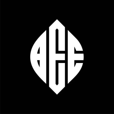 Daire şeklinde ve elips şekilli Bee daire harf logosu tasarımı. Arı elips harfleri tipografik tarzda. Üç baş harf daire şeklinde bir logo oluşturuyor. Arı Çemberi Amblemi Soyut Monogram Harf İşaretleme Vektörü.