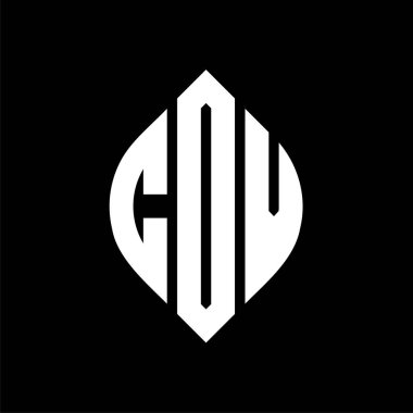 Çember ve elips şekilli CDV daire harf logosu tasarımı. Tipografik biçimli CDV elips harfleri. Üç baş harf daire şeklinde bir logo oluşturuyor. CDV Çember Amblemi Soyut Monogram Harf İşaretleyici Vektörü.