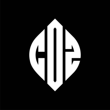 Çember ve elips şekilli CDZ daire harf logosu tasarımı. Tipografik biçimli CDZ elips harfleri. Üç baş harf daire şeklinde bir logo oluşturuyor. CDZ Çember Amblemi Soyut Monogram Harf İşaretleyici Vektörü.