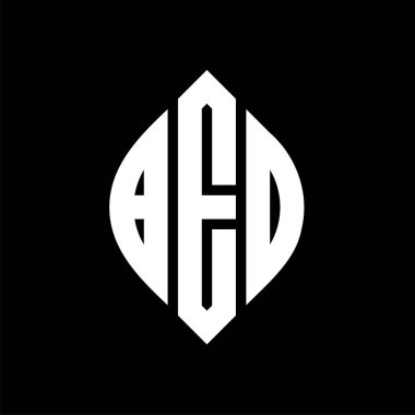 Çember ve elips şekilli BEO daire harf logosu tasarımı. Typographic tarzında BEO elips harfleri. Üç baş harf daire şeklinde bir logo oluşturuyor. BEO Çemberi Amblemi Soyut Monogram Harf İşaretleme Vektörü.