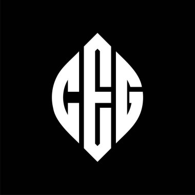 Çember ve elips şekilli CEG daire harf logosu tasarımı. CEG elips harfleri tipografik tarzda. Üç baş harf daire şeklinde bir logo oluşturuyor. CEG Çember Amblemi Soyut Monogram Harf İşaretleyici Vektörü.