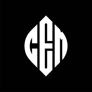 Çember ve elips şekilli CEM daire harf logosu tasarımı. CEM elips harfleri tipografik tarzda. Üç baş harf daire şeklinde bir logo oluşturuyor. CEM Çemberi Amblemi Soyut Monogram Harf İşaretleyici Vektörü.