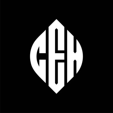 Çember ve elips şekilli CEX daire harf logosu tasarımı. CEX elips harfleri tipografik tarzda. Üç baş harf daire şeklinde bir logo oluşturuyor. CEX Çember Amblemi Soyut Monogram Harf İşaretleyici Vektörü.