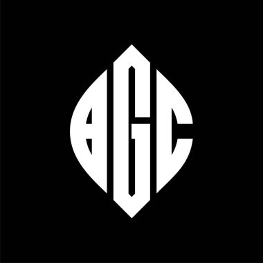 Çember ve elips şekilli BGC daire harf logosu tasarımı. Tipografik biçimli BGC elips harfleri. Üç baş harf daire şeklinde bir logo oluşturuyor. BGC Çember Amblemi Soyut Monogram Harf İşaretleyici Vektörü.