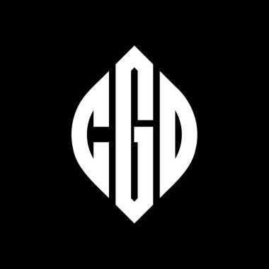 Çember ve elips şekilli CGD daire harf logosu tasarımı. Tipografik biçimli CGD elips harfleri. Üç baş harf daire şeklinde bir logo oluşturuyor. CGD Çember Amblemi Soyut Monogram Harf İşaretleyici Vektörü.