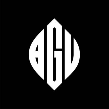 Çember ve elips şekilli BGU daire harf logosu tasarımı. Tipografik biçimli BGU elips harfleri. Üç baş harf daire şeklinde bir logo oluşturuyor. BGU Çember Amblemi Soyut Monogram Harf İşaretleyici Vektörü.
