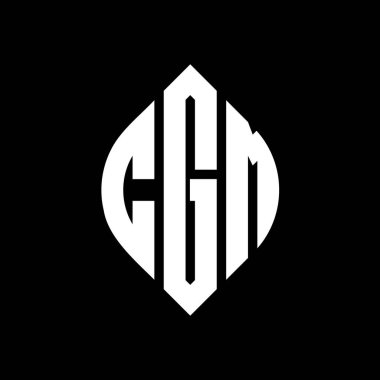 Çember ve elips şekilli CGM daire harf logosu tasarımı. Tipografik biçimli CGM elips harfleri. Üç baş harf daire şeklinde bir logo oluşturuyor. CGM Çember Amblemi Soyut Monogram Harf İşaretleyici Vektörü.