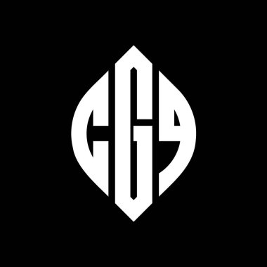 Çember ve elips şekilli CGQ daire harf logosu tasarımı. Tipografik biçimli CGQ elips harfleri. Üç baş harf daire şeklinde bir logo oluşturuyor. CGQ Çember Amblemi Soyut Monogram Harf İşaretleyici Vektörü.
