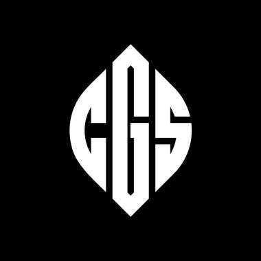 Çember ve elips şekilli CGS daire harf logosu tasarımı. Tipografik şekilli CGS elips harfleri. Üç baş harf daire şeklinde bir logo oluşturuyor. CGS Çemberi Amblemi Soyut Monogram Harf İşaretleyici Vektörü.