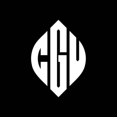 Çember ve elips şekilli CGV daire harf logosu tasarımı. Tipografik biçimli CGV elips harfleri. Üç baş harf daire şeklinde bir logo oluşturuyor. CGV Çember Amblemi Soyut Monogram Harf İşaretleyici Vektörü.
