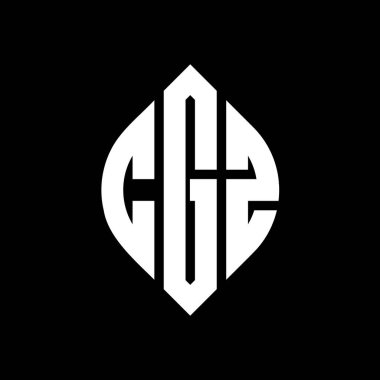 Çember ve elips şekilli CGZ daire harf logosu tasarımı. Tipografik biçimli CGZ elips harfleri. Üç baş harf daire şeklinde bir logo oluşturuyor. CGZ Çember Amblemi Soyut Monogram Harf İşaretleyici Vektörü.