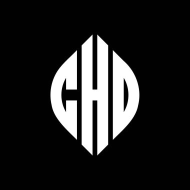 Çember ve elips şekilli CHD daire harf logosu tasarımı. CHD elips harfleri tipografik tarzda. Üç baş harf daire şeklinde bir logo oluşturuyor. CHD Çember Amblemi Soyut Monogram Harf İşaretleme Vektörü.