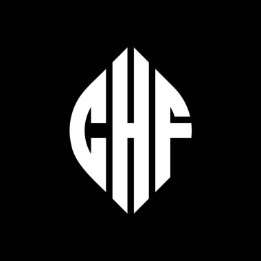 Çember şeklinde ve elips şeklinde CHF daire şeklinde harf logosu tasarımı. Tipografik tarzda CHF elips harfleri. Üç baş harf daire şeklinde bir logo oluşturuyor. CHF Çember Amblemi Soyut Monogram Harf İşaretleyici Vektörü.