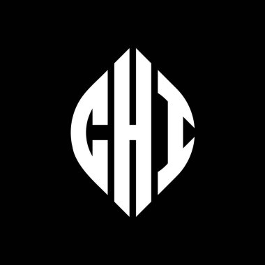 Çember şeklinde ve elips şeklinde CHI daire şeklinde harf logosu tasarımı. CHI elips harfleri tipografik tarzda. Üç baş harf daire şeklinde bir logo oluşturuyor. CHI Çember Amblemi Soyut Monogram Harf İşaretleme Vektörü.