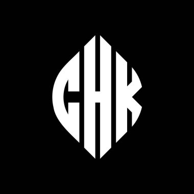 Çember ve elips şekilli CHK daire harf logosu tasarımı. Tipografik tarzda CHK elips harfleri. Üç baş harf daire şeklinde bir logo oluşturuyor. CHK Çember Amblemi Soyut Monogram Harf İşaretleme Vektörü.