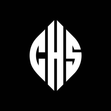 Çember ve elips şekilli CHS daire harf logosu tasarımı. Tipografik tarzda CHS elips harfleri. Üç baş harf daire şeklinde bir logo oluşturuyor. CHS Çember Amblemi Soyut Monogram Harf İşaretleme Vektörü.