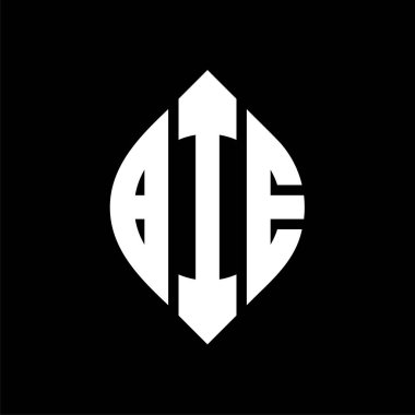 Çember ve elips şekilli BIE daire harfli logo tasarımı. BIE elips harfleri tipografik tarzda. Üç baş harf daire şeklinde bir logo oluşturuyor. BIE Çember Amblemi Soyut Monogram Harf İşaretleme Vektörü.