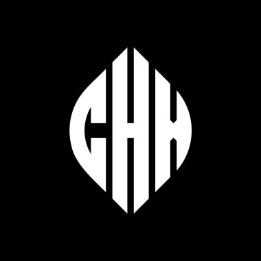 Çember ve elips şekilli CHX daire harf logosu tasarımı. Tipografik tarzda CHX elips harfleri. Üç baş harf daire şeklinde bir logo oluşturuyor. CHX Çember Amblemi Soyut Monogram Harf İşaretleme Vektörü.
